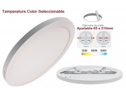 Downlight panel LED Redondo 330mm CCT 30W, Corte ajustable 65 a 310mm